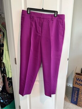 Vibrant Magenta Tapered Dress Pants